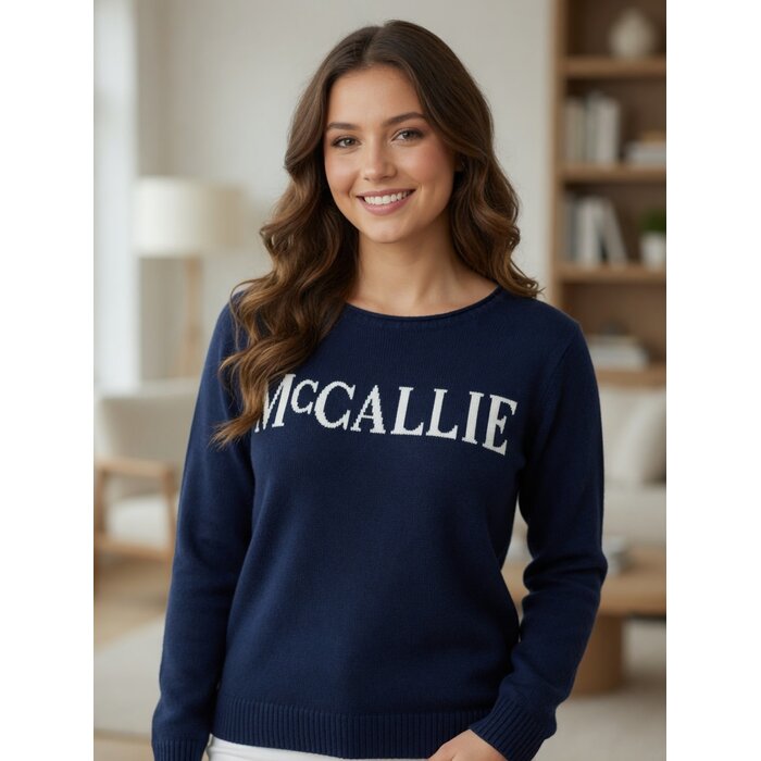 Artisans Artisans Women's Sutton Rolled Hem Sweater Navy w/ McCallie