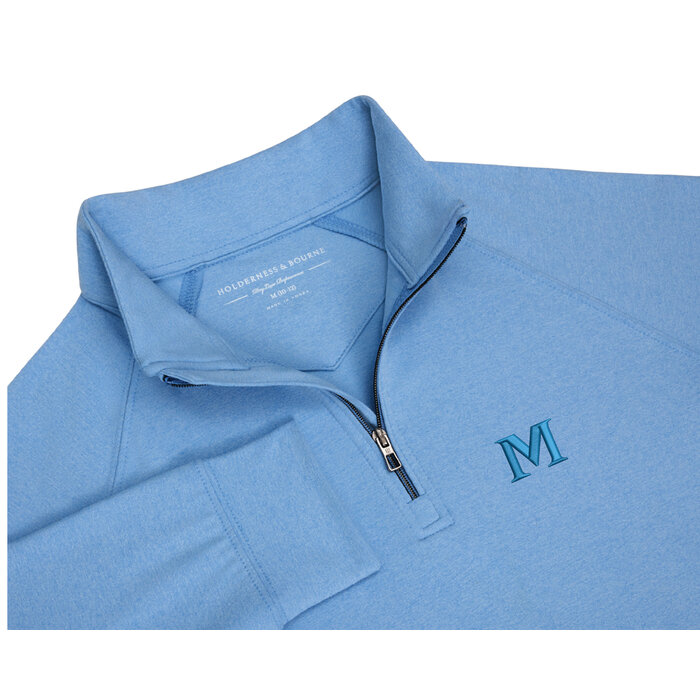 H & B Boys Westland Pullover Hthrd Vista Blue w/ M