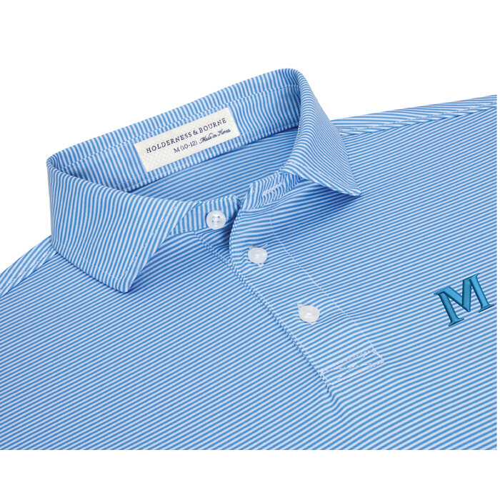 H & B Perkins Boys SS Horizon Blue/White w/ M