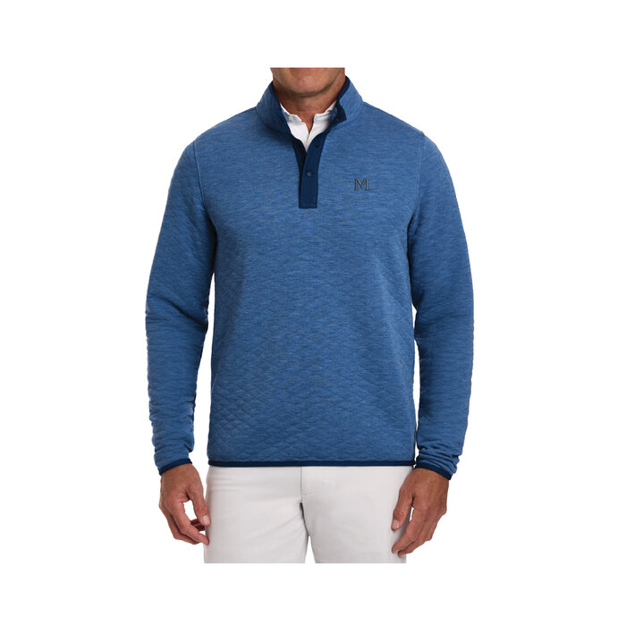 H & B Sullivan Qtr. Snap Pullover Hthrd Maidstone Blue w/ M