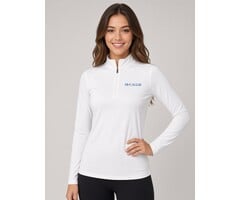 FreedomWear Gabbie Women's Sport Wick Flex Fleece 1/4 Zip White w/ McCallie