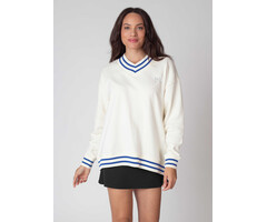 Chicka-d W's Letterman V-Neck Pullover w/ M