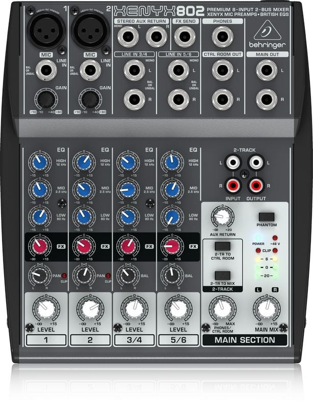 will the behringer xenyx q802usb provide power for my at2020