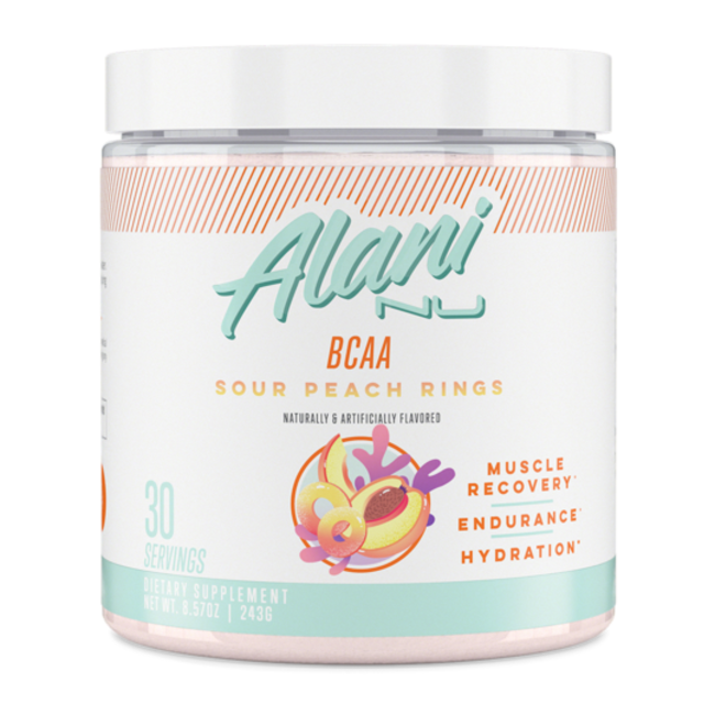 Alani Nu BCAA Muscle Recovery Powder Sour Peach Rings Flavor