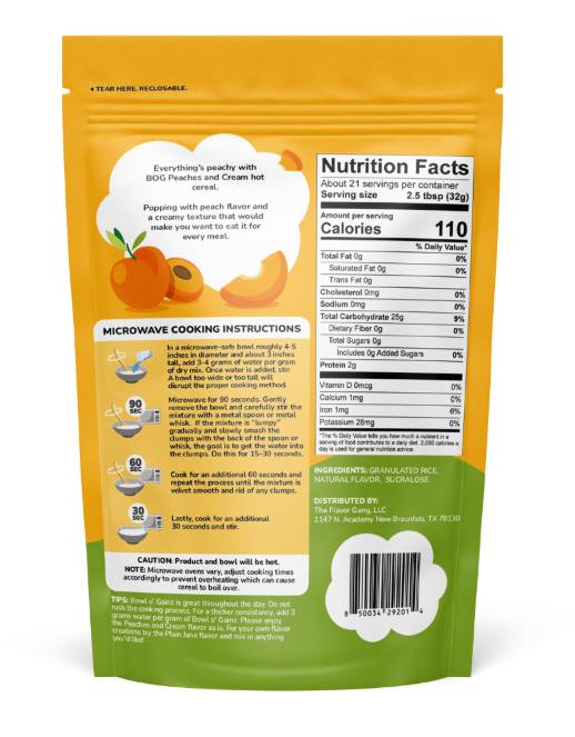 Hot Cereal Bowl o Gains Discount Nutrition Tampa