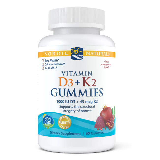 Nordic Naturals Vitamin D3+K2 60 Gummies