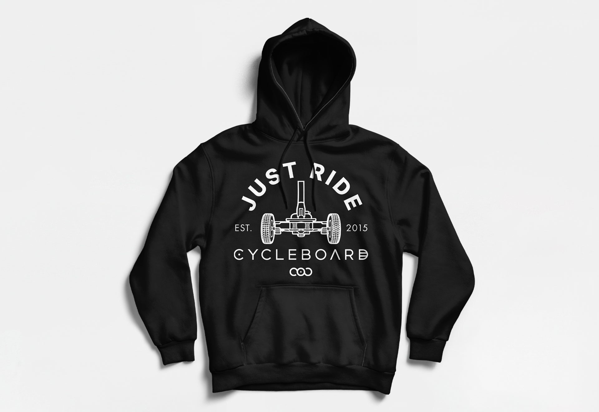 CycleBoard Just Ride Hoodie, Black Dynamic Wheels in Motion, LLC