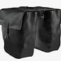 Brick Lane Roll-Up Pannier Black/Black - Canvas with Leather Belts