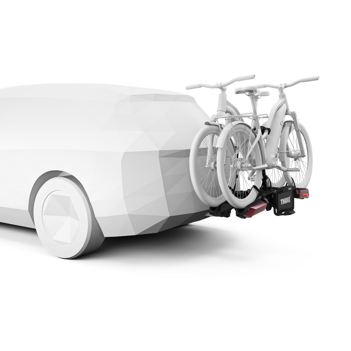 Epos 2 With Lights Hitch Mounted Bike Carrier - Black/Silver