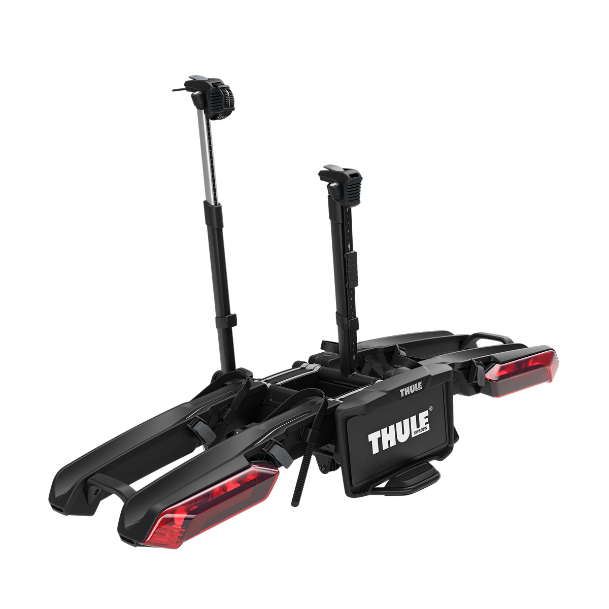 Epos 2 With Lights Hitch Mounted Bike Carrier - Black/Silver