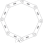 Folding Lock - Bordo Big Alarm 6000K - Extra Long Length 3.9´- 5mm Steel Links - 6000/120 SH Black - 120cm Length / 3.9" 5mm Steel Plates