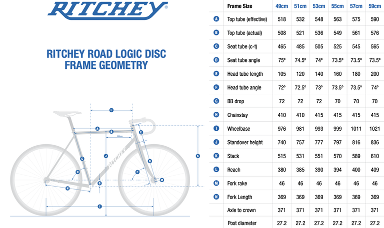 Ritchey Ritchey Road Logic Disc Frameset  Black with Grey Logo 51cm