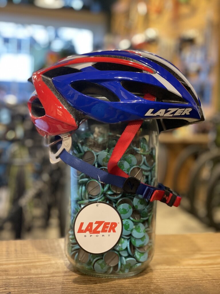 Lazer O2 Helmet: Red White and Blue SM