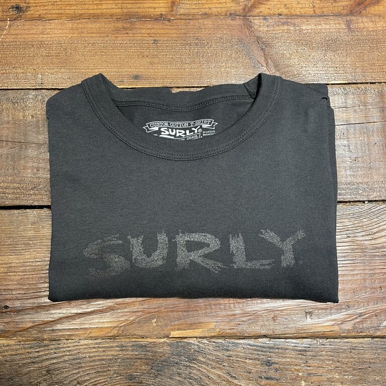 Surly Surly Logo T-Shirt: Black/Black MD