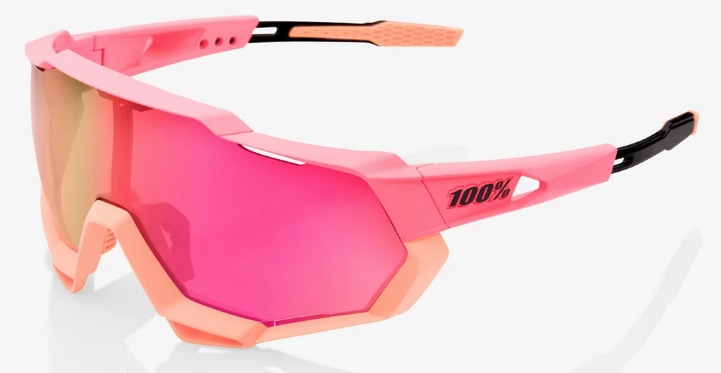 100 Percent 100% Speedtrap Sunglasses - Neon Pink, Purple lens