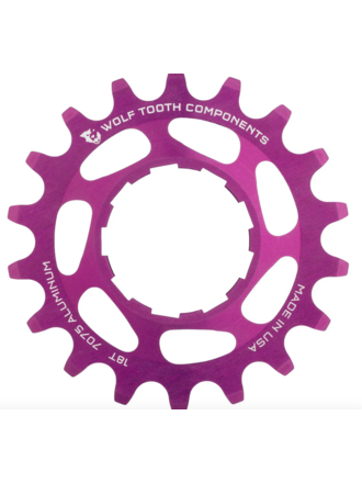 Wolf Tooth Single Speed Aluminum Cog - 19t, Compatible with 3/32" Chains, Purple