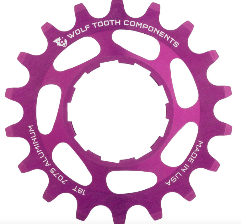 Wolf Tooth Single Speed Aluminum Cog - 19t, Compatible with 3/32" Chains, Purple