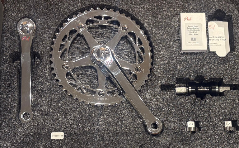 Phil Wood 165mm Track Crank Gruppo -Silver-46T 108mm