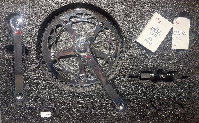 Phil Wood 165mm Track Crank Gruppo -Silver-48T 103mm