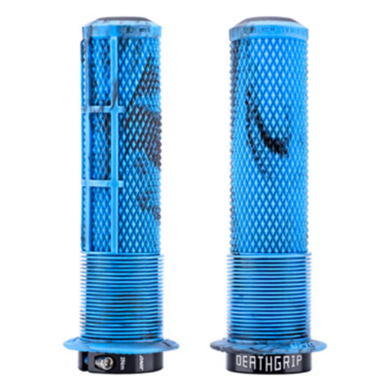 DMR DeathGrip 2 Flanged Grips - Thin, Lock-On, Blue Mable