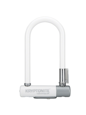 Kryptonite Kryptonite Krypto Series 2 Mini-7 U-Lock - 3.25 x 7", Keyed, White, Includes bracket
