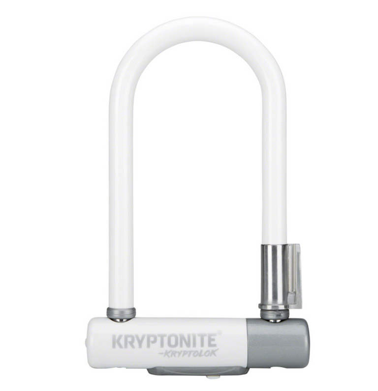 Kryptonite Kryptonite Krypto Series 2 Mini-7 U-Lock - 3.25 x 7", Keyed, White, Includes bracket