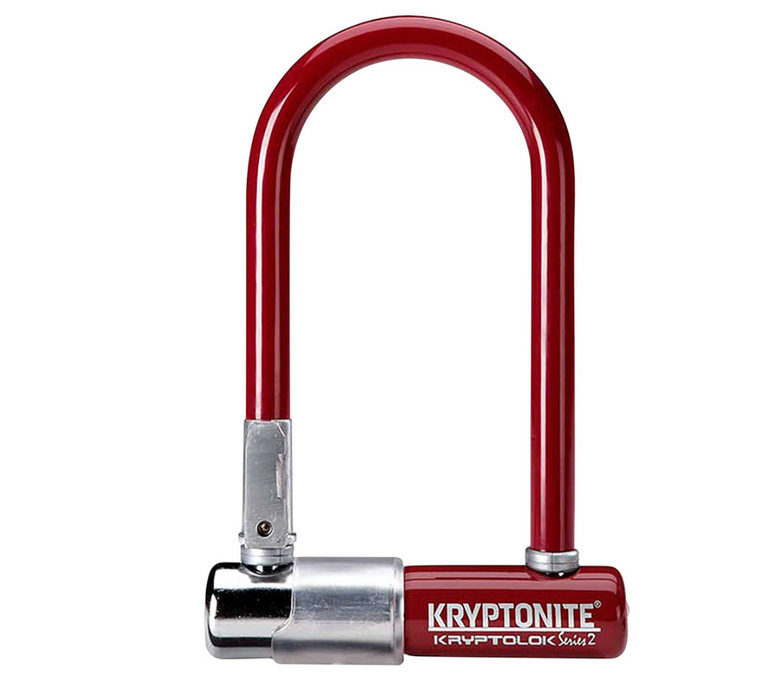 Kryptonite Kryptonite, Red Kryptolok Mini-7 (DD), U-Lock, Key, 83x178mm, 3.25''x7'', Thickness in mm: 13mm