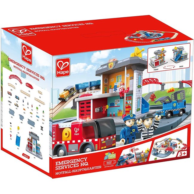 hape emergency services vehicle playset