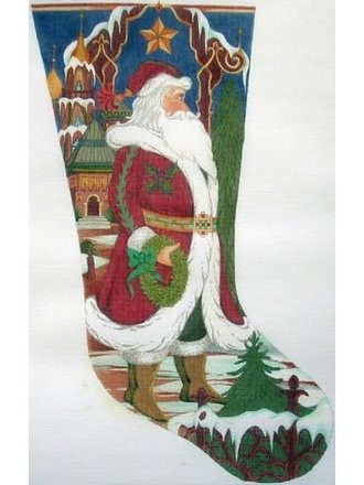 Peter Ashe PAST66 Father Christmas and Wreath