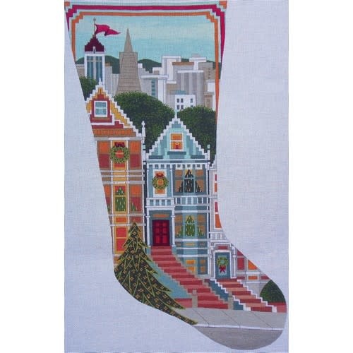PAST42 San Francisco Stocking Twisted Stitches Needlepoint, LLC