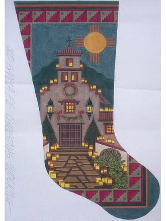 Peter Ashe PAST45 Old Santa Fe Christmas Stocking