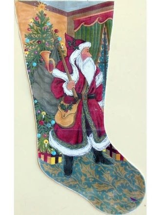 Peter Ashe PAST58 Santa w/Holly Carpet