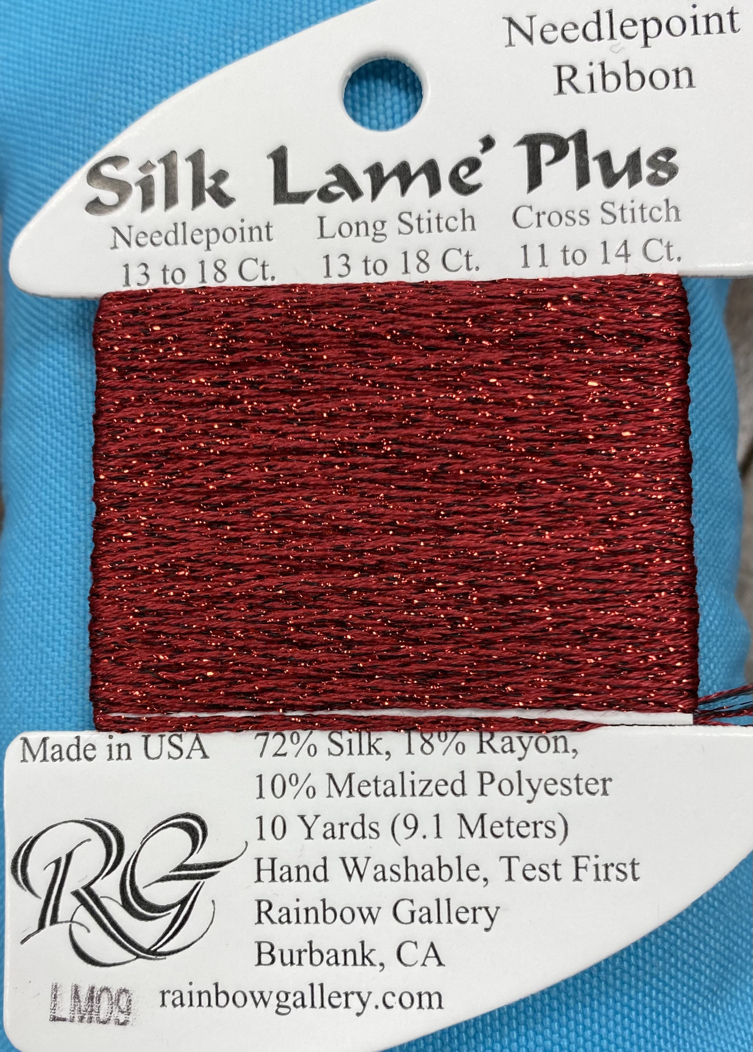 Rainbow Gallery Silk Lame Braid Silk Threads Needlework Silks Silk Lame Braid 18 Ct Cross-Stitch Needlepoint Threads Card Making Yarns