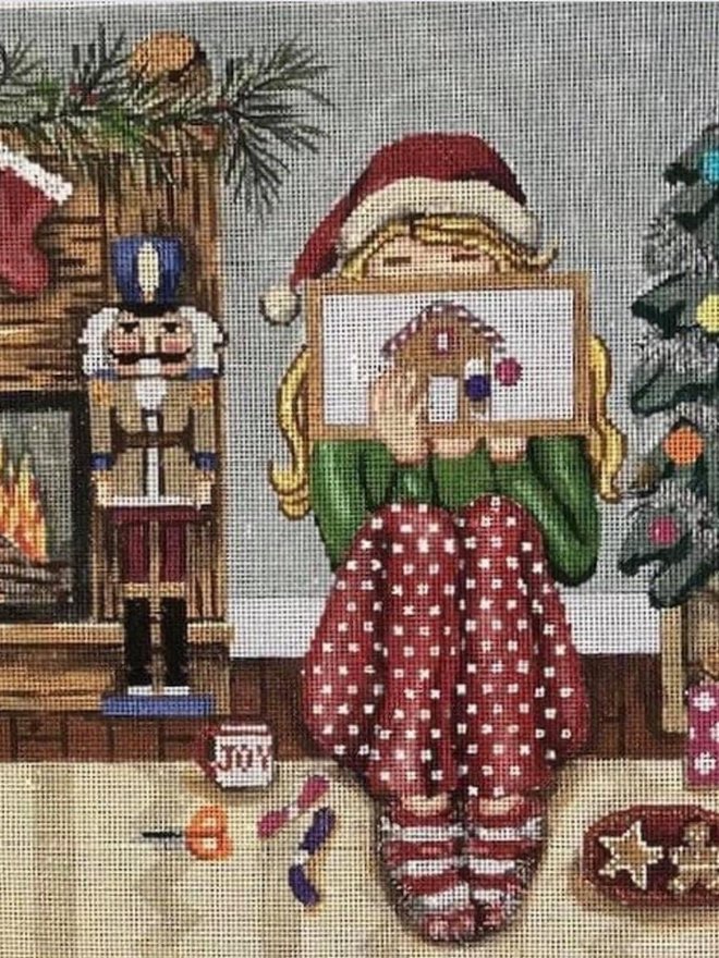 Alice Peterson Stitch-Ups Girl Elf Needlepoint Ornament