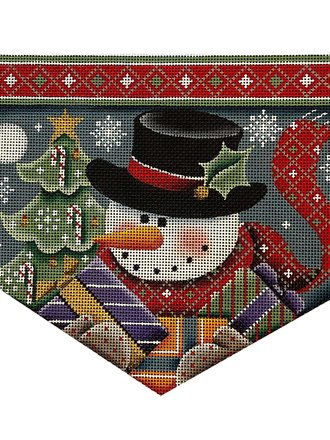 Rebecca Wood Designs 1482B Stocking Cuff Snowman Gifts