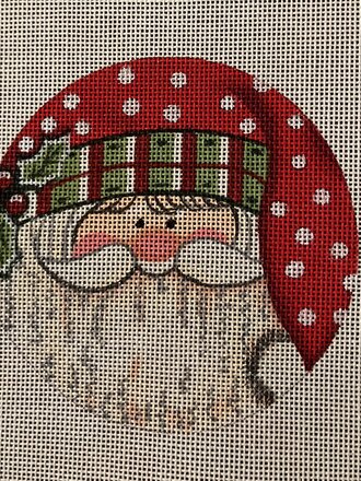 SB312C Santa Round w/Polka Dot Hat