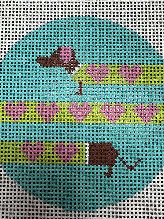 D1 Teal/Pink Dachshund