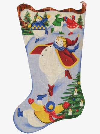 Rebecca Wood Designs 362 Skating Snowman Stocking - 13ct