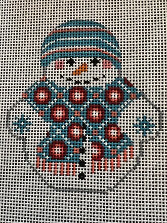 CH716 Snowman w/Blue Flowered Scarf