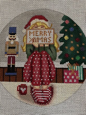GS196 Merry Christmas Stitching Girl Ornament