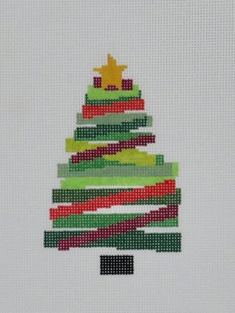 Cabell Stitchery, LLC CS026 Stackable 6.5" Tree Holiday Colors
