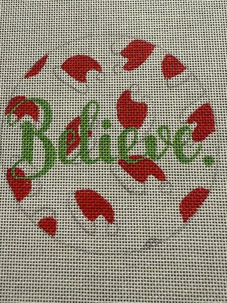Officially Needlepoint APCH03 Believe Ornament