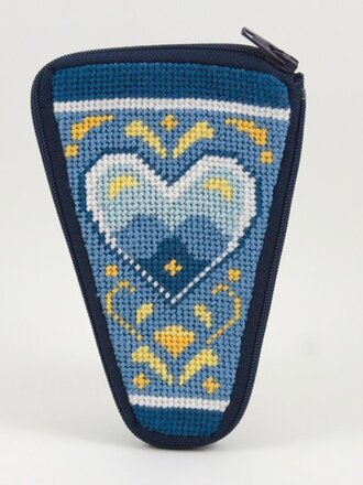 Alice Peterson SZ912 Blue & White Hearts Scissor Case Kit
