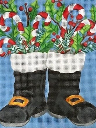 Kate Dickerson PL13 Santa's Boots w/Candy Canes