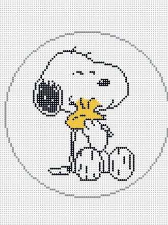 Officially Needlepoint EV01 Snoopy Hugging Woodstock