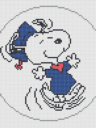 Officially Needlepoint Grad01 - Snoopy Graduation Dance Round