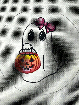 The Collection GH108 Ghost Holding Pumpkin Bow