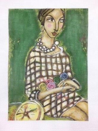 Knitting Girl w/stitch guide