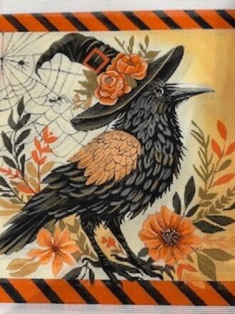 Painted Pony Designs NDHO03 Halloween Raven in Witches Hat