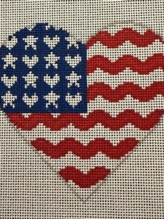 Officially Needlepoint K324 Patriotic Heart